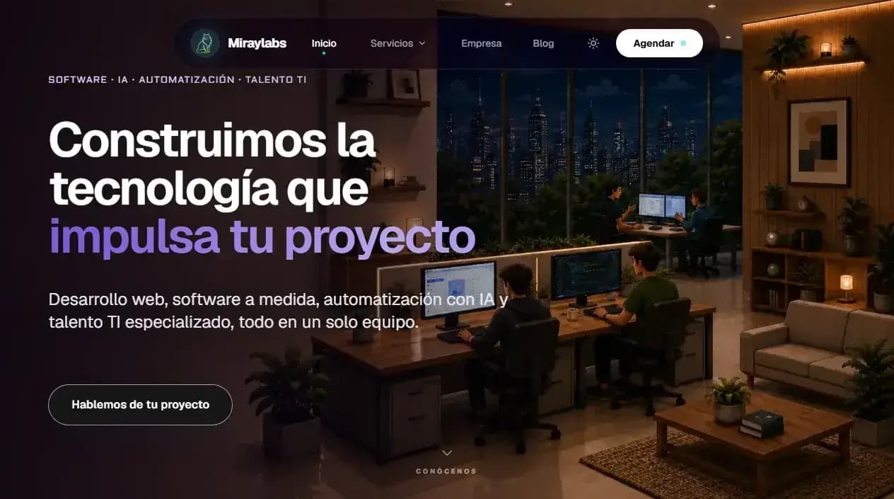 Portada del sitio de MirayLabs