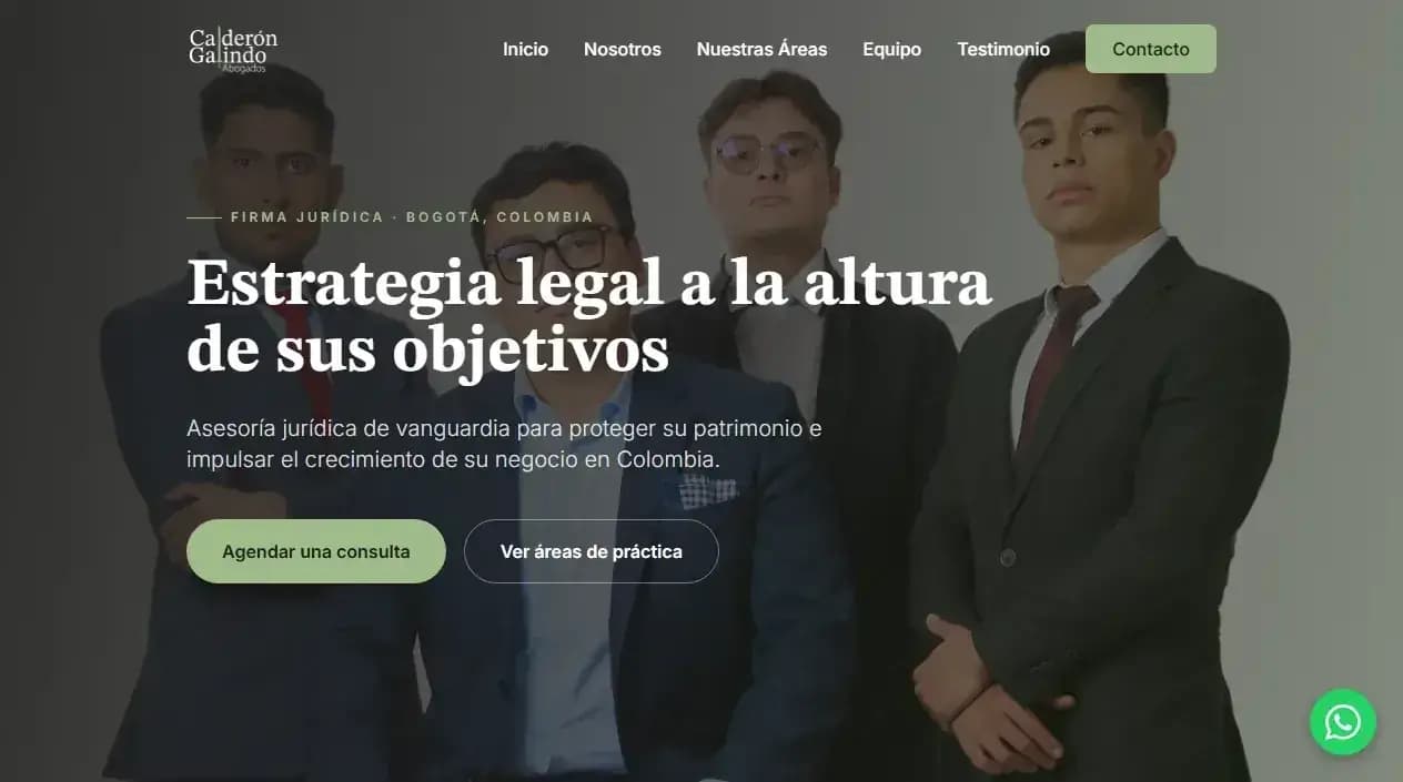 Captura de la portada de Calderón Galindo Abogados